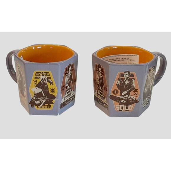 Set of 2 Disney Parks Hexagon Star Wars Characters Collectible Coffee Mugs NEW - Picture 1 of 10